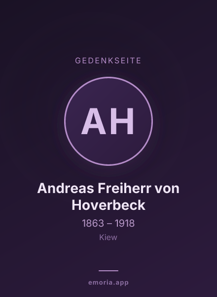 Gedenkportrait von Andreas Freiherr von Hoverbeck