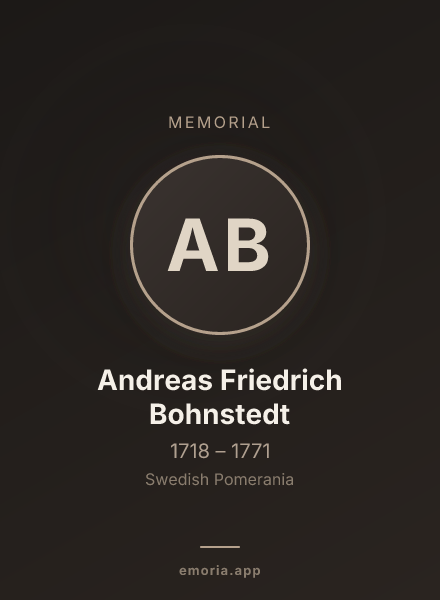 Memorial portrait of Andreas Friedrich Bohnstedt