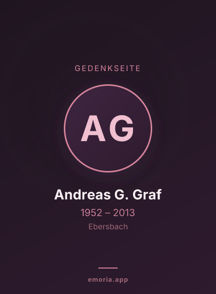 Gedenkportrait von Andreas G. Graf