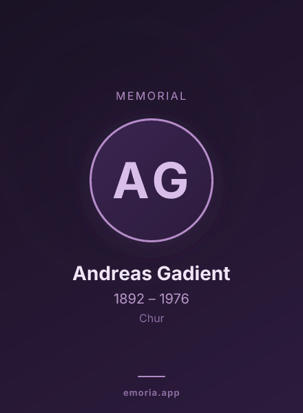 Memorial portrait of Andreas Gadient