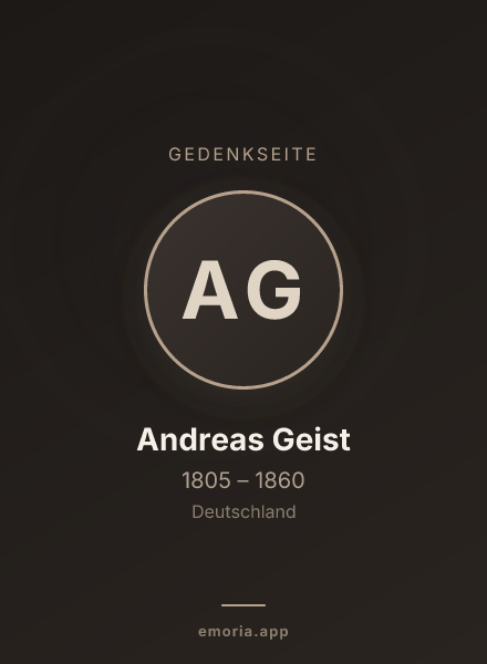 Gedenkportrait von Andreas Geist