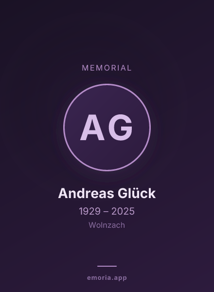 Memorial portrait of Andreas Glück
