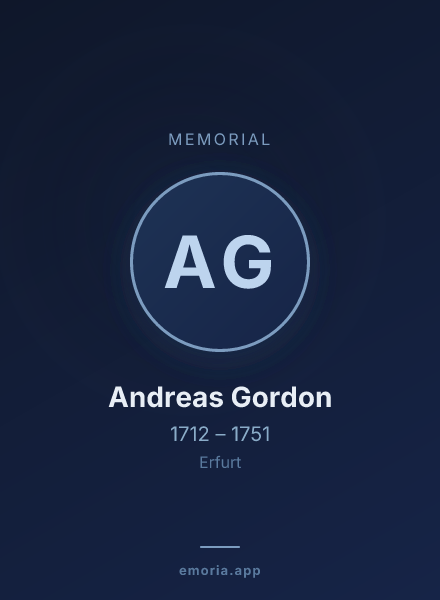 Memorial portrait of Andreas Gordon