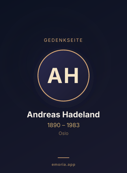 Gedenkportrait von Andreas Hadeland