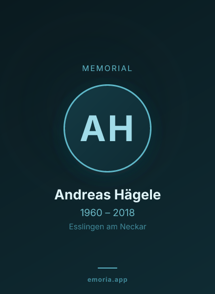Memorial portrait of Andreas Hägele