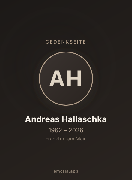 Gedenkportrait von Andreas Hallaschka