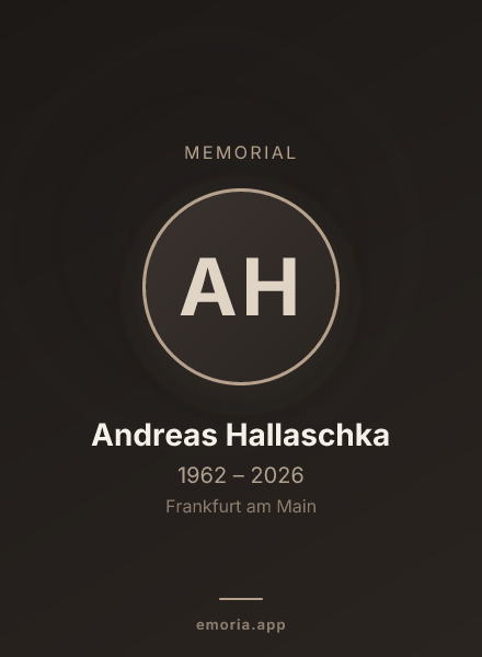 Memorial portrait of Andreas Hallaschka