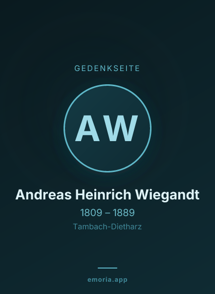 Gedenkportrait von Andreas Heinrich Wiegandt