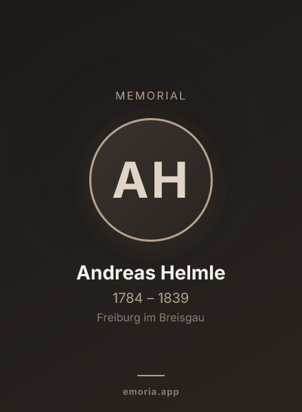 Memorial portrait of Andreas Helmle