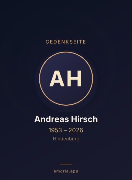 Gedenkportrait von Andreas Hirsch
