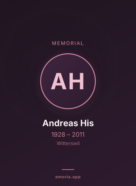 Memorial portrait of Andreas His