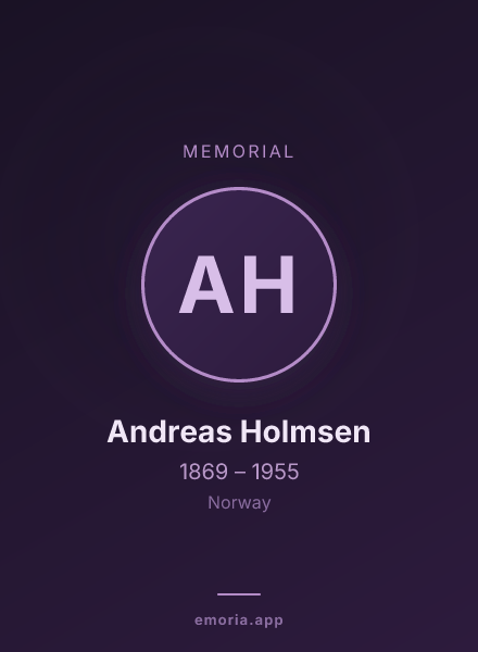 Memorial portrait of Andreas Holmsen