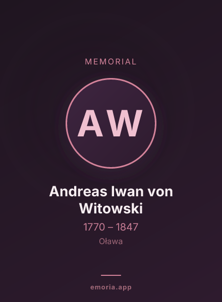 Memorial portrait of Andreas Iwan von Witowski