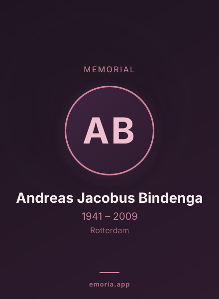 Memorial portrait of Andreas Jacobus Bindenga