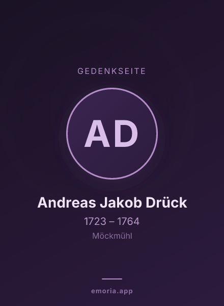Gedenkportrait von Andreas Jakob Drück