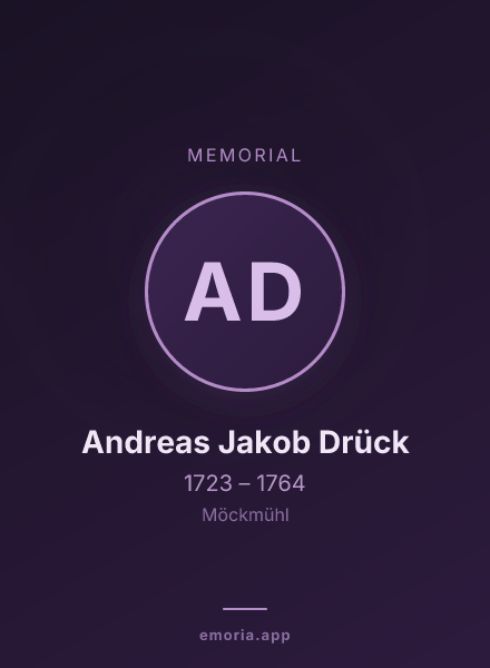 Memorial portrait of Andreas Jakob Drück
