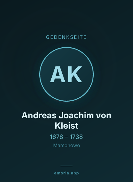 Gedenkportrait von Andreas Joachim von Kleist
