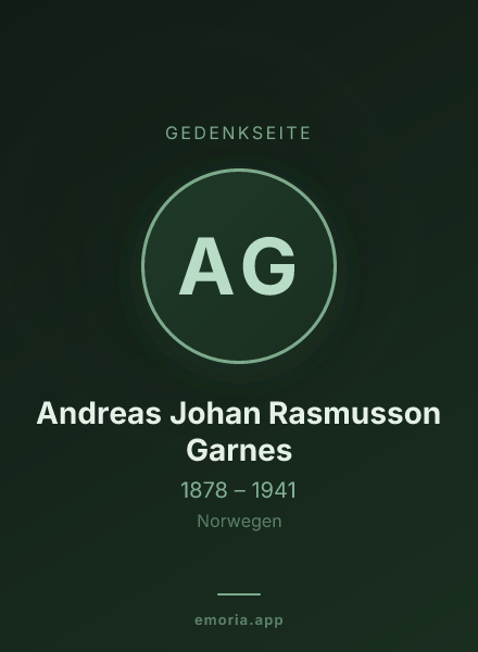 Gedenkportrait von Andreas Johan Rasmusson Garnes