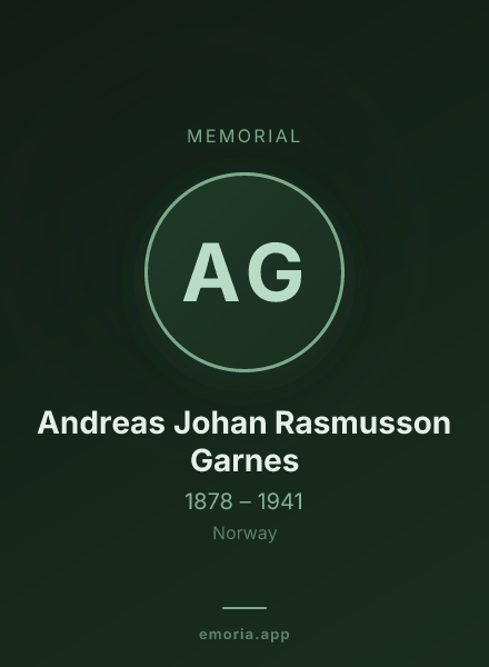 Memorial portrait of Andreas Johan Rasmusson Garnes