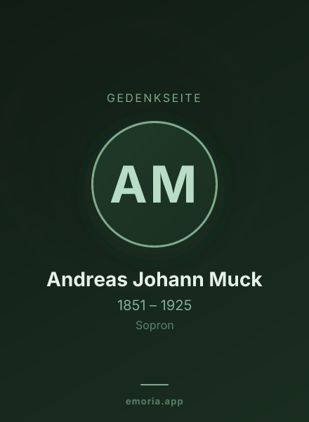 Gedenkportrait von Andreas Johann Muck