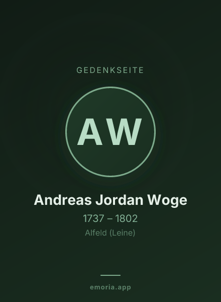 Gedenkportrait von Andreas Jordan Woge