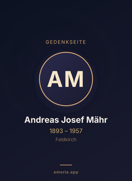 Gedenkportrait von Andreas Josef Mähr