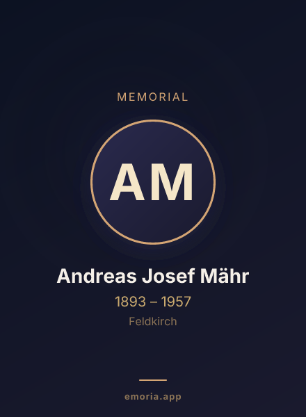 Memorial portrait of Andreas Josef Mähr
