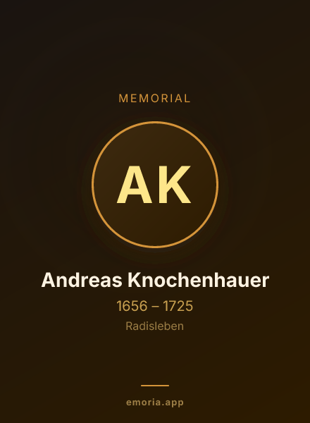 Memorial portrait of Andreas Knochenhauer