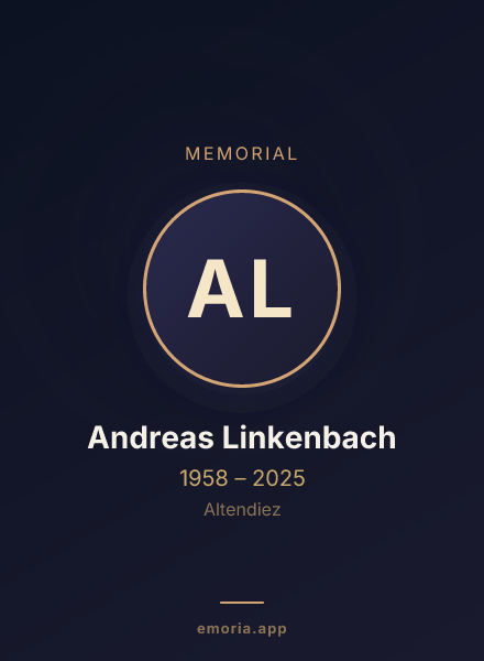 Memorial portrait of Andreas Linkenbach