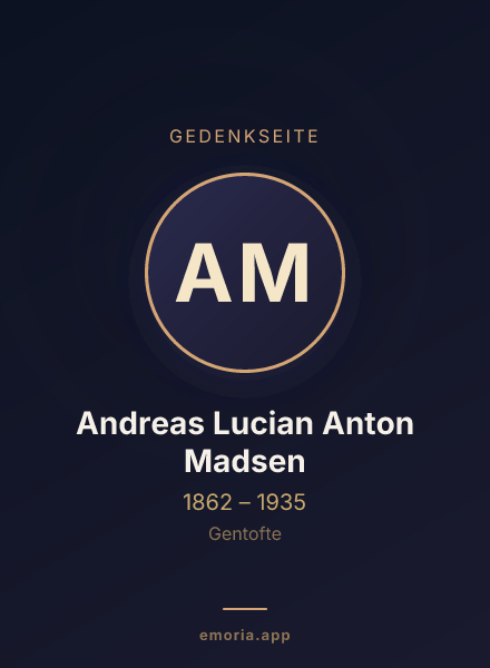 Gedenkportrait von Andreas Lucian Anton Madsen