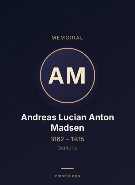 Memorial portrait of Andreas Lucian Anton Madsen