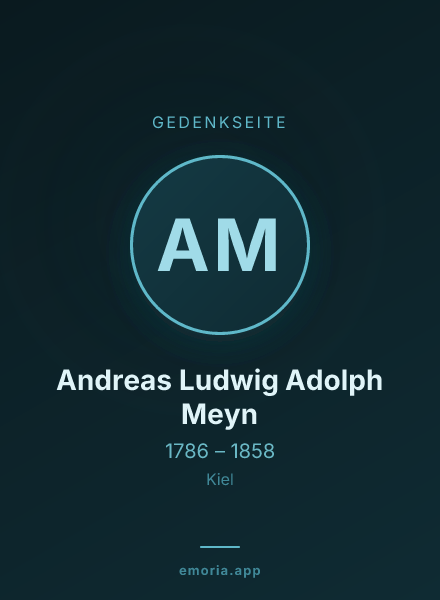 Gedenkportrait von Andreas Ludwig Adolph Meyn