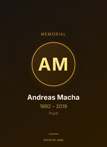 Memorial portrait of Andreas Macha