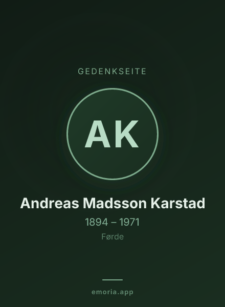 Gedenkportrait von Andreas Madsson Karstad