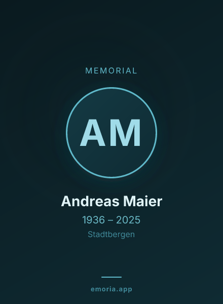 Memorial portrait of Andreas Maier