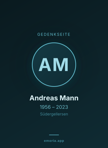 Gedenkportrait von Andreas Mann