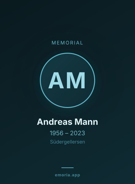 Memorial portrait of Andreas Mann
