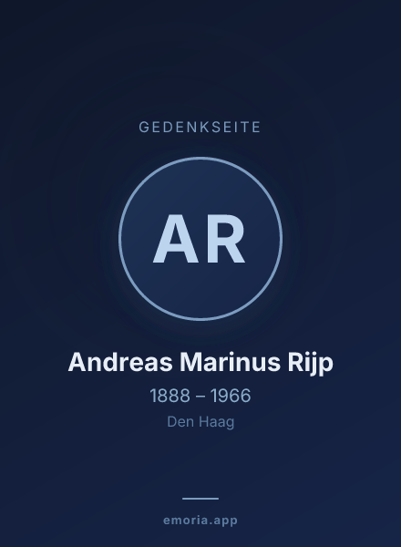 Gedenkportrait von Andreas Marinus Rijp