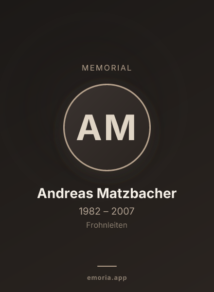 Memorial portrait of Andreas Matzbacher