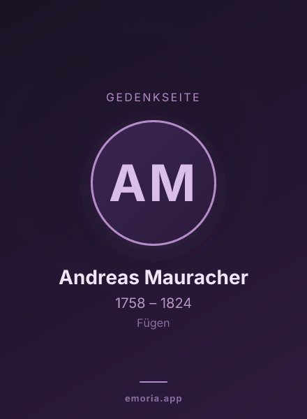 Gedenkportrait von Andreas Mauracher