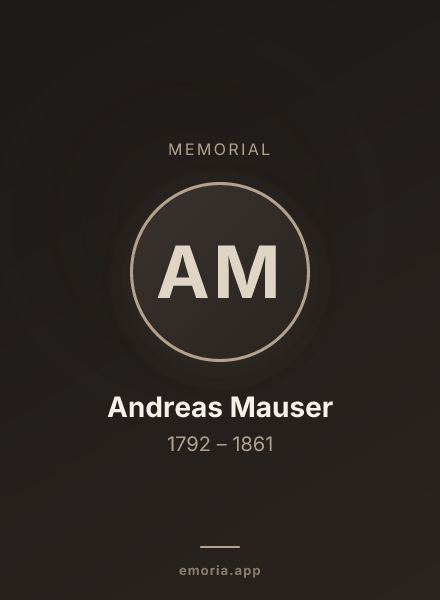 Memorial portrait of Andreas Mauser