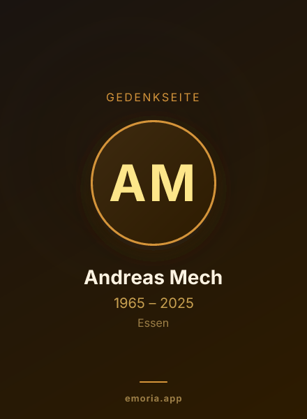 Gedenkportrait von Andreas Mech