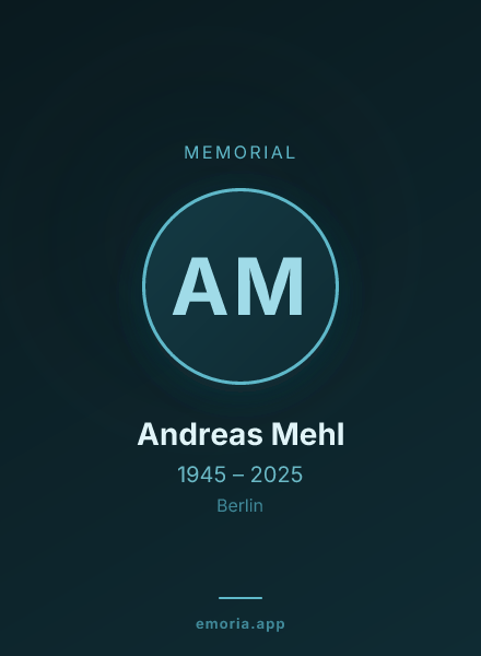 Memorial portrait of Andreas Mehl