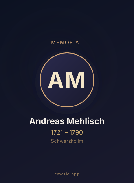Memorial portrait of Andreas Mehlisch