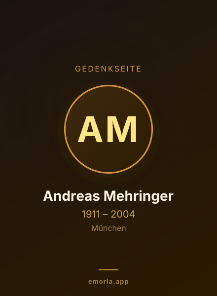 Gedenkportrait von Andreas Mehringer