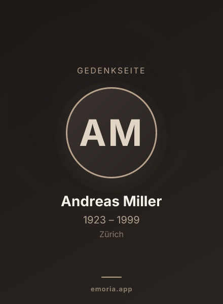 Gedenkportrait von Andreas Miller