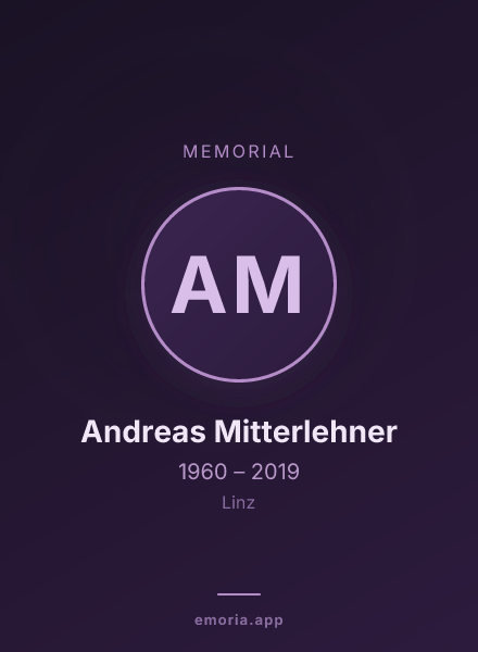 Memorial portrait of Andreas Mitterlehner