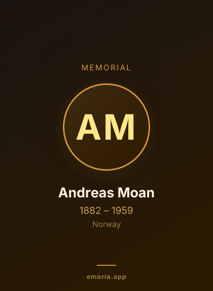 Memorial portrait of Andreas Moan