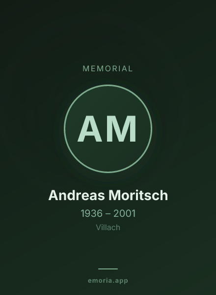 Memorial portrait of Andreas Moritsch