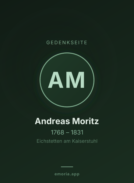 Gedenkportrait von Andreas Moritz
